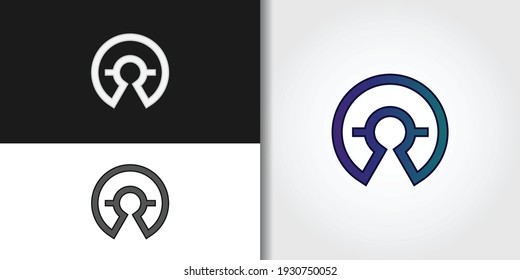 padlock logo set idea template vector