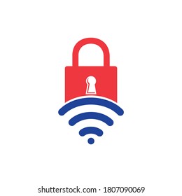 Logo de Padlock con diseño vector de señal. Símbolo o icono de seguridad y señal.