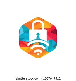 Logo de Padlock con diseño vector de señal. Símbolo o icono de seguridad y señal.
