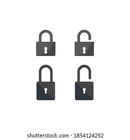 Padlock logo vector icon illustration design 