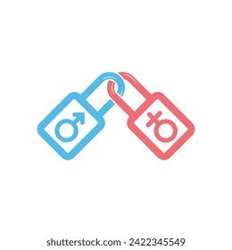 padlock logo vector icon illustration design. this logo suitable for hardware stores or construction companies, couple and Security services 
