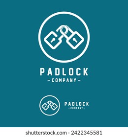 Padlock-Logo, Vektorsymbol-Design. Dieses Logo ist für Hardware- oder Bauunternehmen, Pärchen- und Sicherheitsdienste geeignet 