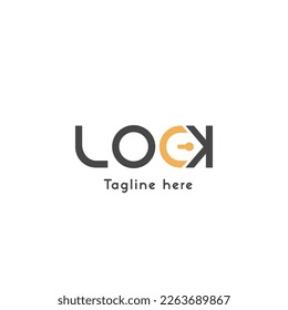 Padlock logotype design illustration Abstract creative idea, simple flat symbol, vector icon, lock text bandit thief For the company's website or app.