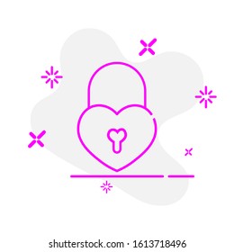 padlock love icon design template