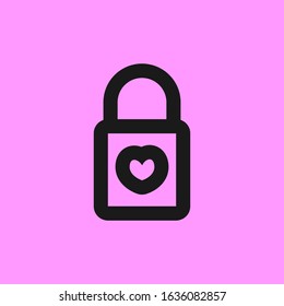 padlock love icon design template