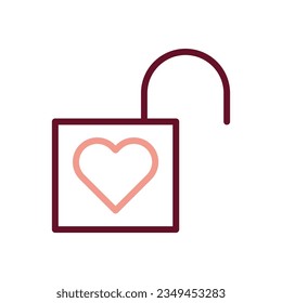 Padlock love icon duocolor brown beige style valentine illustration vector element and symbol perfect.