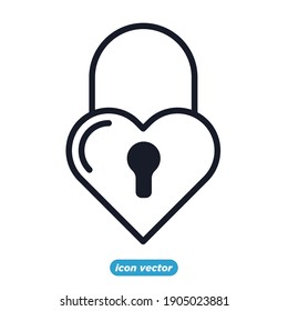 padlock love icon . happy romantic, valentine's day symbol vector illustration