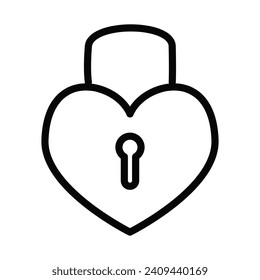 padlock love icon simple icon illustration vector art