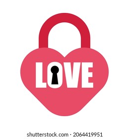 Padlock love. The symbol of eternal love. vector illustration