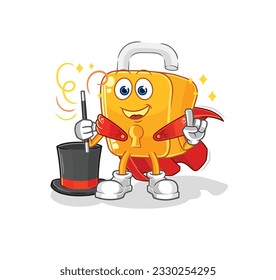 the padlock magician illustration. character vector