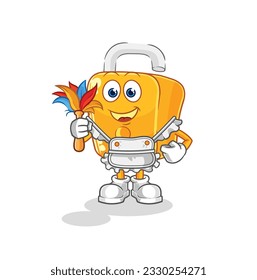 the padlock maid mascot. cartoon vector
