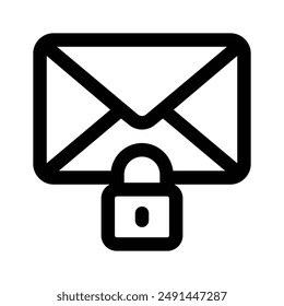 Padlock with mail vector design of email protection, editable icon