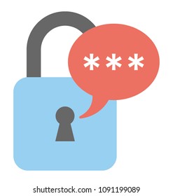 
A padlock with message bubble symbolising message safety 
