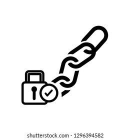 Padlock and metal chain icon concept of protection. Vector illustration.