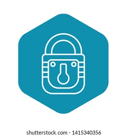 Padlock metal icon. Outline padlock metal vector icon for web design isolated on white background