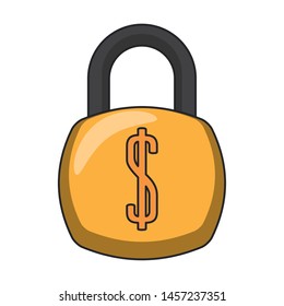 Padlock with money security symbol vector illustration