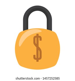 Padlock with money security symbol vector illustration