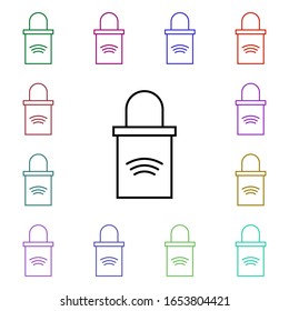 Padlock multi color style icon. Simple thin line, outline vector of internet things icons for ui and ux, website or mobile application
