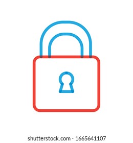 Padlock multiply line style icon design of Security lock access door safe safety and protection theme Vektorillustration Illustration
