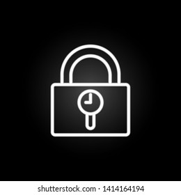 padlock neon icon. Elements of time set. Simple icon for websites, web design, mobile app, info graphics