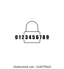 Padlock y números en un fondo blanco