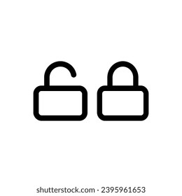 Padlock off on icon. Simple vector sign