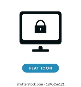 Padlock on a screen vector icon