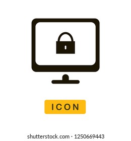 Padlock on a screen vector icon