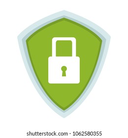 Padlock on shield symbol