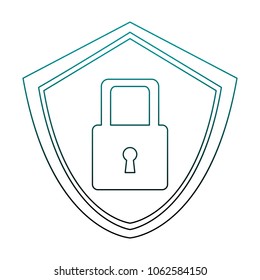 Padlock on shield symbol