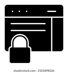 Padlock en la página web, icono del sitio web bloqueado


