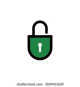 padlock on white background vector icon template- editable