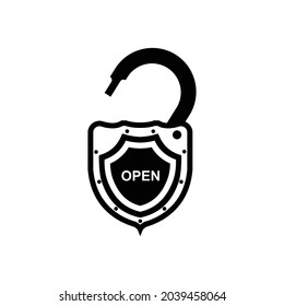 padlock on white background vector icon template- editable