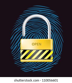 padlock open and close realistic illustration