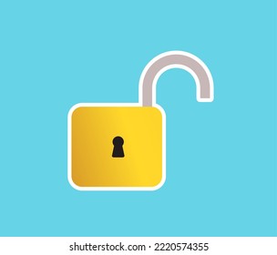 padlock open icon design concept