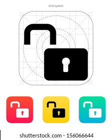 Padlock open icon. Vector illustration.