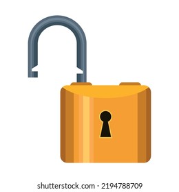 padlock open security isolated icon