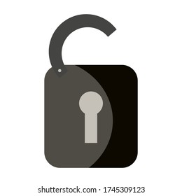 
padlock opens in a flat style