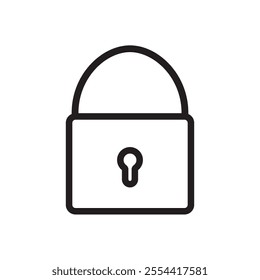 Padlock outline flat icon vector design illustration, locker, guard, shield vector design. 