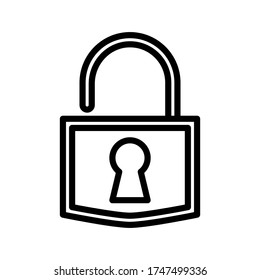 padlock outline Icon. bank vector illustration on white background