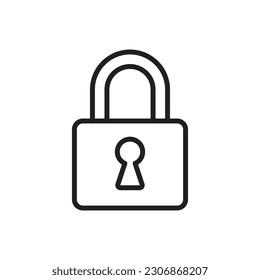 Padlock Outline Icon Vector Illustrator