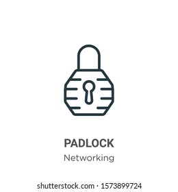 Padlock outline vector icon. Thin line black padlock icon, flat vector simple element illustration from editable internet security concept isolated on white background