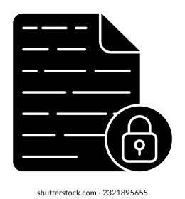Padlock with paper denoting concept of locked file 