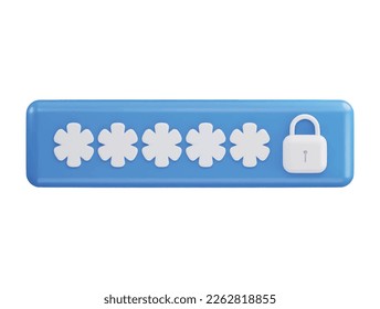 Padlock mit Passwort 3D Rendering Vektorsymbol-Illustration