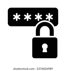 Padlock with password, cyber security concept. Personal data protection