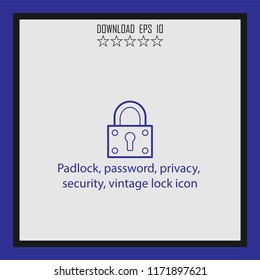 Padlock, password, pricacy security  vector icon