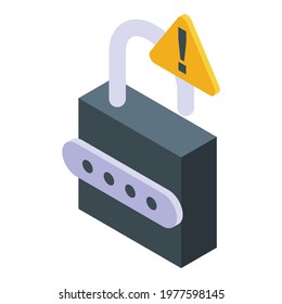 Padlock password protection icon. Isometric of Padlock password protection vector icon for web design isolated on white background
