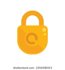 Padlock password recovery icon flat vector. Page log. Internet design isolated