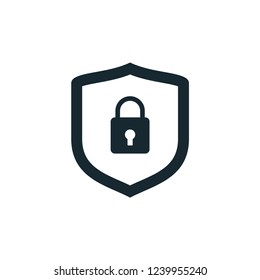 padlock password shield security icon vector logo template