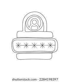 A padlock with a password and user icon inside. Protection of personal data. Personal password. One line drawing for different uses. World Password Day. Vector illustration